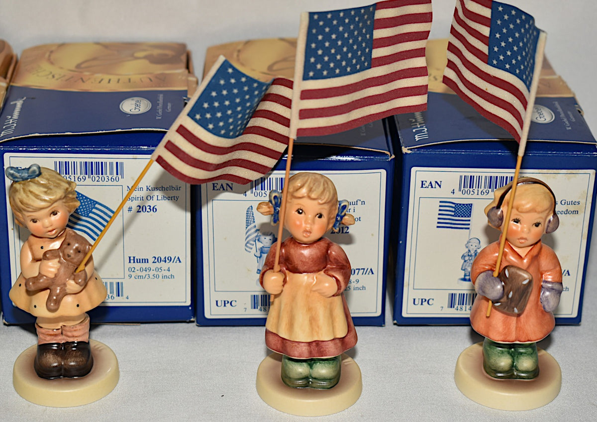 Hummel Collection Special Edition w/ American Flag Backstamp 6pc Boxed Set New
