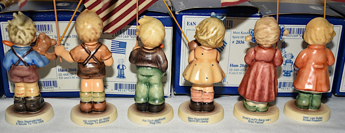 Hummel Collection Special Edition w/ American Flag Backstamp 6pc Boxed Set New