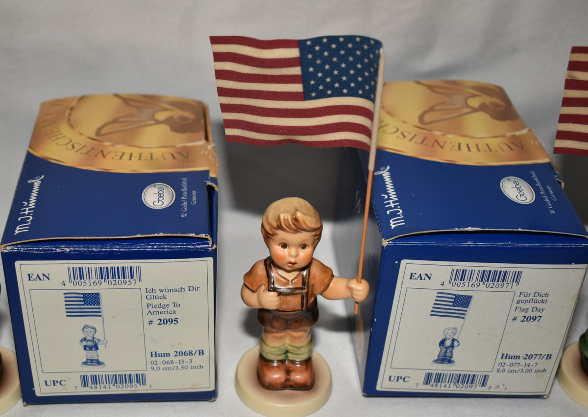Hummel Collection Special Edition w/ American Flag Backstamp 6pc Boxed Set New
