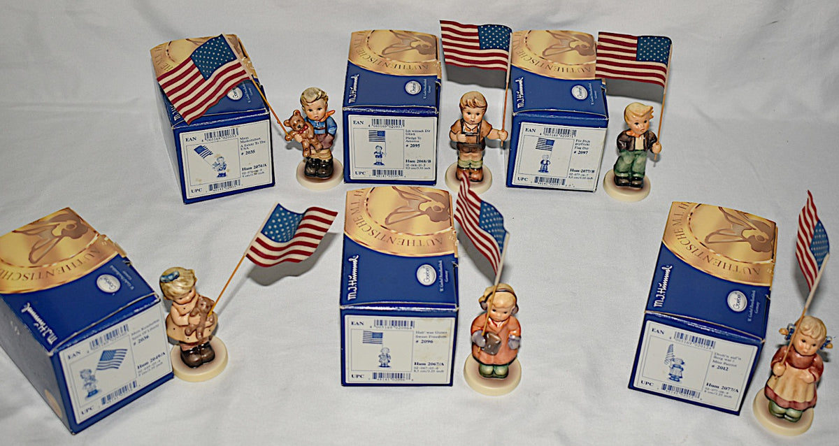 Hummel Collection Special Edition w/ American Flag Backstamp 6pc Boxed Set New