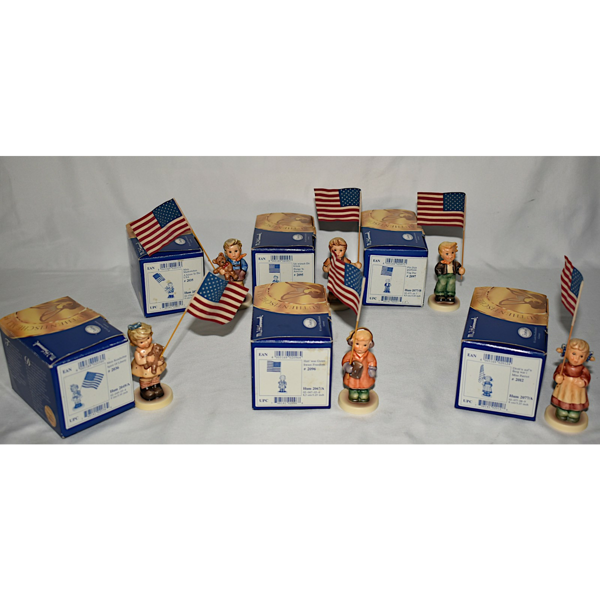 Hummel Collection Special Edition w/ American Flag Backstamp 6pc Boxed Set New