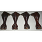 4 Vintage Furniture Legs Ball & Claw Foot Mahogany Stained Table Chair Sofa Legs