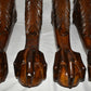 4 Vintage Furniture Legs Ball & Claw Foot Walnut Stained Table Chair Sofa Legs