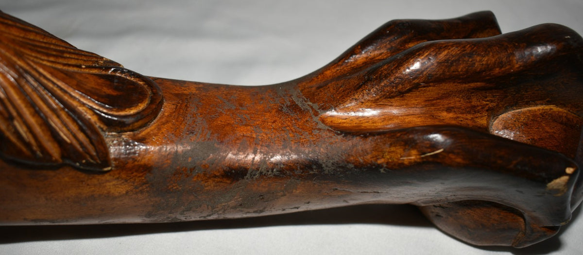 4 Vintage Furniture Legs Ball & Claw Foot Walnut Stained Table Chair Sofa Legs