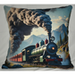 Accent Throw Pillows Blue Train Pillow Slip Cover 18" x 18" New **cover Only**