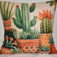 Accent Throw Pillows Potted Cactus Pillow Slip Cover 16" x 16" New *cover Only*
