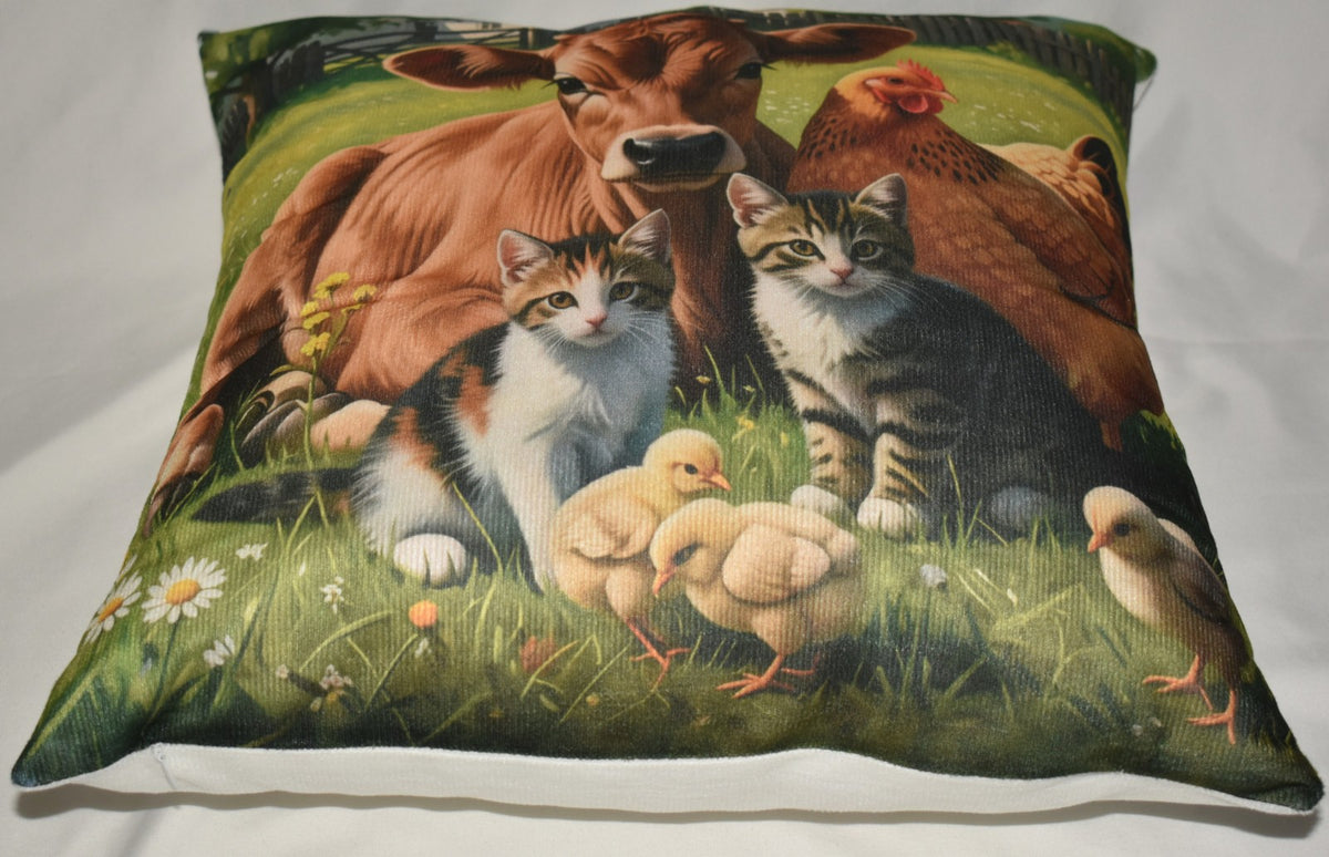 Accent Throw Pillows Farm Animals Pillow Slip Cover 18" x 18" New **cover Only**