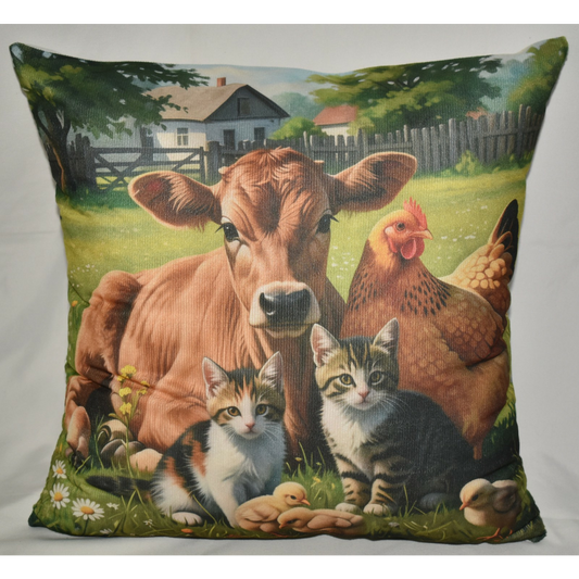 Accent Throw Pillows Farm Animals Pillow Slip Cover 18" x 18" New **cover Only**