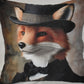 Accent Throw Pillows Fox in Suit Pillow Slip Cover 18" x 18" New **cover Only**