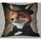 Accent Throw Pillows Fox in Suit Pillow Slip Cover 18" x 18" New **cover Only**