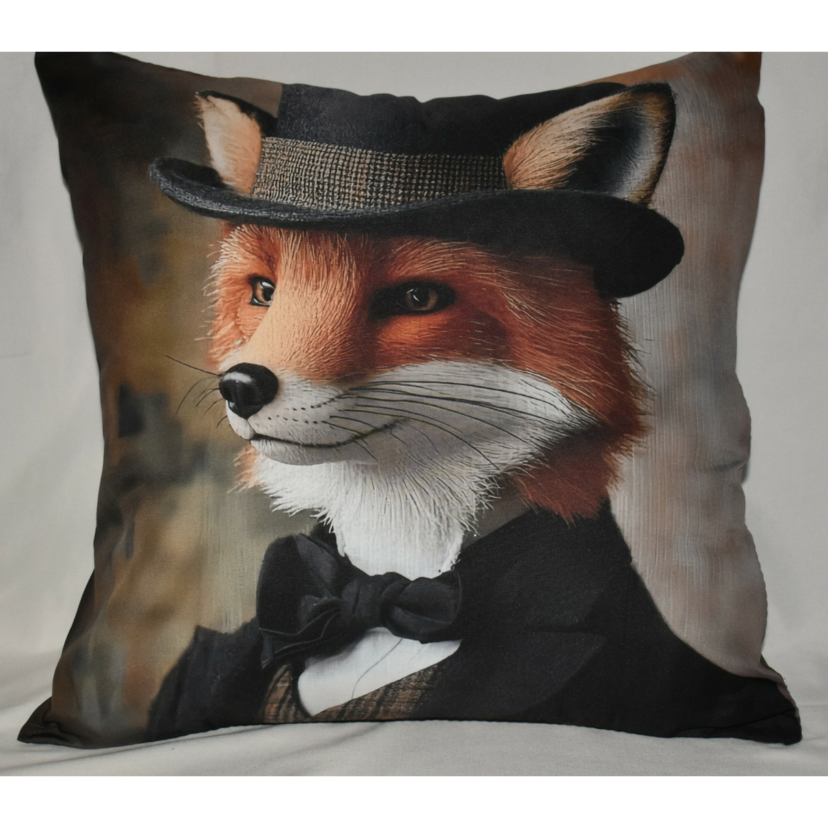 Accent Throw Pillows Fox in Suit Pillow Slip Cover 18" x 18" New **cover Only**