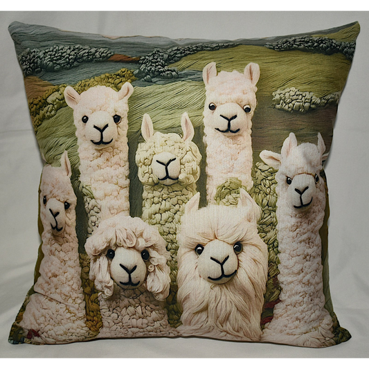 Accent Throw Pillows Alpacas Pillow Slip Cover 18" x 18" New **cover Only**