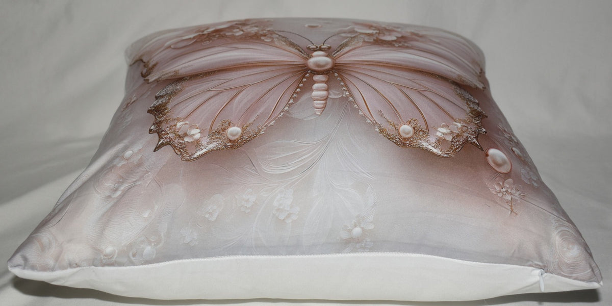 Accent Throw Pillows Butterfly Pillow Slip Cover 18" x 18" New **cover Only**