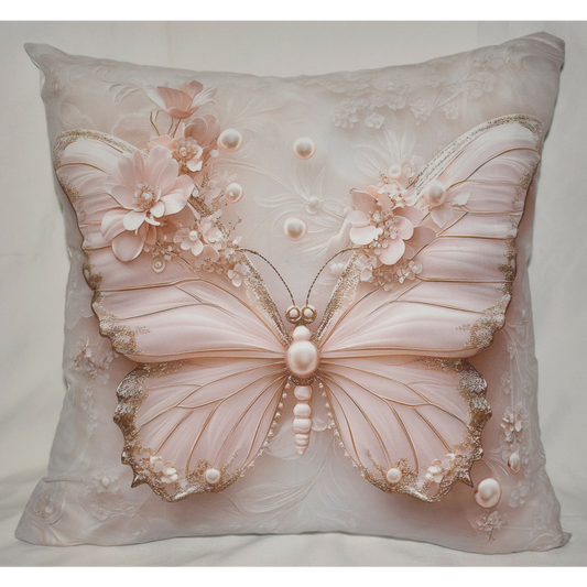 Accent Throw Pillows Butterfly Pillow Slip Cover 18" x 18" New **cover Only**