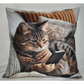 Accent Throw Pillows Cat w Cell Phone Pillow Slip Cover 18x18 New *cover Only*