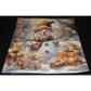 Christmas Pillow Slip Cover 18x18 Slvr Gold Snowman w Xmas Presents Pillow Slip
