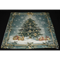 Green Christmas Pillow Slip Cover of a Xmas Tree & Gifts in a Frame 18x18 New