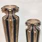 Vintage Art Deco Style Candlesticks Holders 2pc Black Gold Pillar Candle Stands 19"