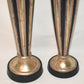 Vintage Art Deco Style Candlesticks Holders 2pc Black Gold Pillar Candle Stands 19"