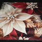 Christmas Pillow Slip Covers 18x18 Ivory Red Gold Large Poinsettias Pillow Slips
