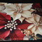 Christmas Pillow Slip Covers 18x18 Ivory Red Gold Large Poinsettias Pillow Slips