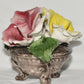 Vintage Napoleon Capodimonte Porcelain Flower Sculpture Floral Centerpiece Italy