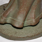 Large Vintage Victorian Lady Sculpture 16" Patinated Bronze Female Golfer Statue