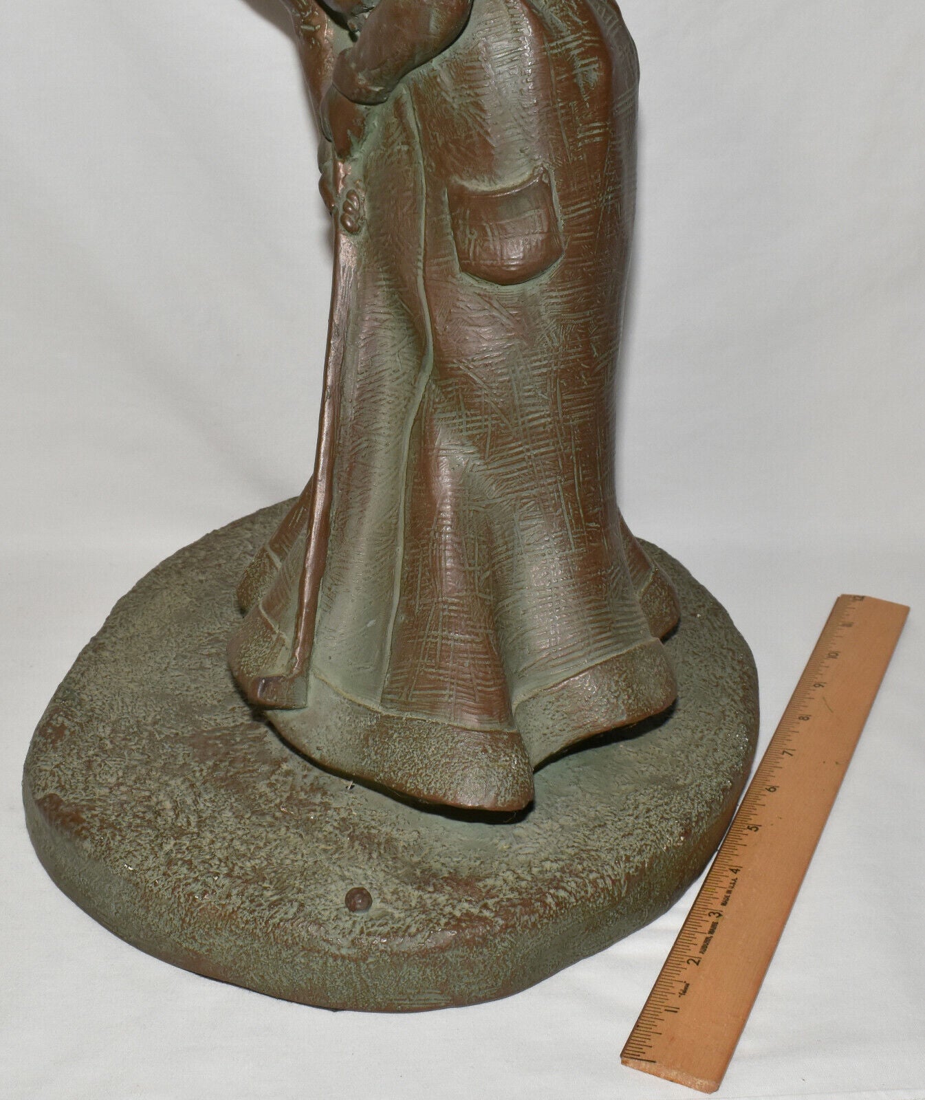 Large Vintage Victorian Lady Sculpture 16" Patinated Bronze Female Golfer Statue