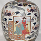 Large Antique Japanese Temple Ginger Jar 14" Hand Painted Porcelain Ginger Jar