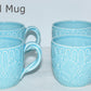 The Haldon Group Blue & Turquoise 22pc Dinnerware Set Vintage Leaf Plates & Mugs