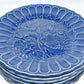 The Haldon Group Blue & Turquoise 22pc Dinnerware Set Vintage Leaf Plates & Mugs