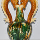Vintage Chinese 17" Hand Painted Dragon Vase Tall Two Headed Dragon Ceramic Vase