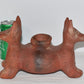 Antique Mexico Two-Headed Colima Dog Effigy Vessel Hand Molded Pottery