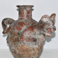 Early 20th Century Colima Dog Effigy Vessel Lrg Hand Molded Pottery Jug w Spout