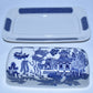 Churchill Blue Willow 4pc Set Lidded Casserole Round & Oval Platters Butter Dish