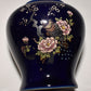 Vintage Japanese Cobalt Blue Temple Ginger Jars Peacock & Floral Motif Set of 5