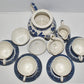 Vintage Churchill Blue Willow Transferware China Tea Set with Large Tray 12pcs