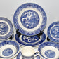 Vintage Blue Willow China Dinnerware 24pcs Service for 4 Blue & White Dishes Set 3
