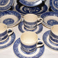 Vintage Blue Willow China Dinnerware 24pcs Service for 4 Blue & White Dishes Set 3