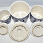 Vintage Blue Willow Transferware 3 Piece Canister Set Blue White Ceramic Canisters