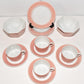 Vintage Fitz & Floyd Fine China Pink Rondelet Luncheon Set Plates Bowls Cups 16PCS