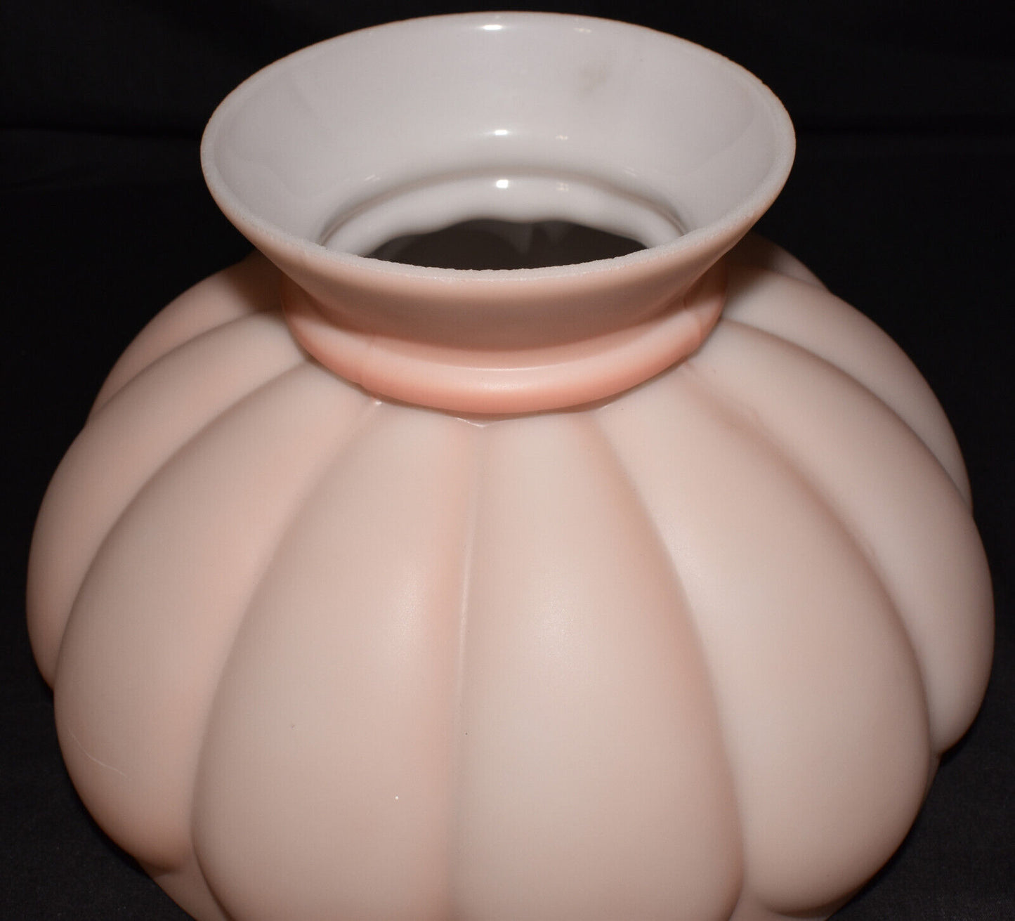 Vintage Mid Century Modern Pink Milk Glass Lamp Shade Satin Finish 9.75" Fitter