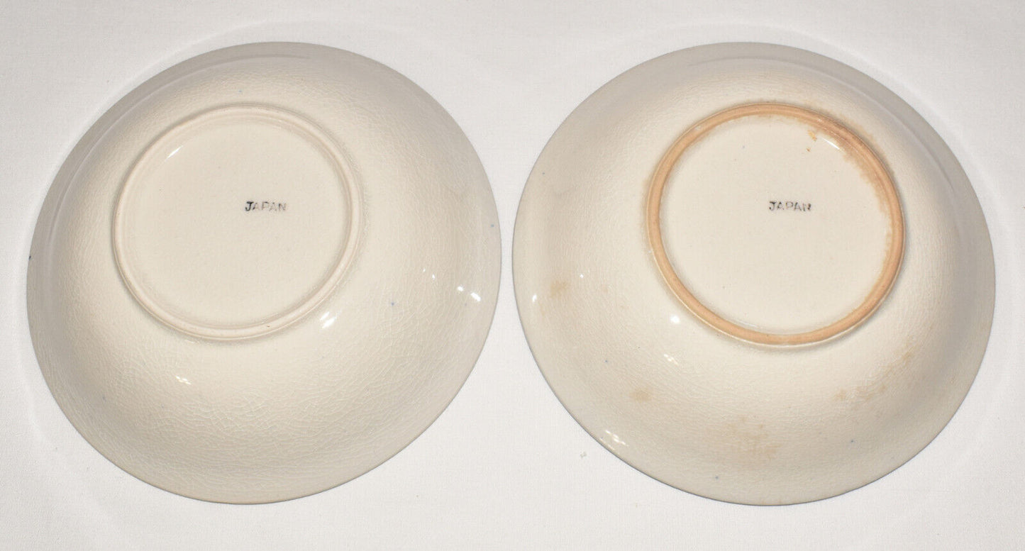 Vintage Japan Blue Willow Berry/Ice Cream Bowls Set of 2 Blue Transferware Bowls