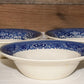 Vintage Blue Willow 6.5" Soup/Cereal Bowls Set of 3 Blue Transferware China Bowls