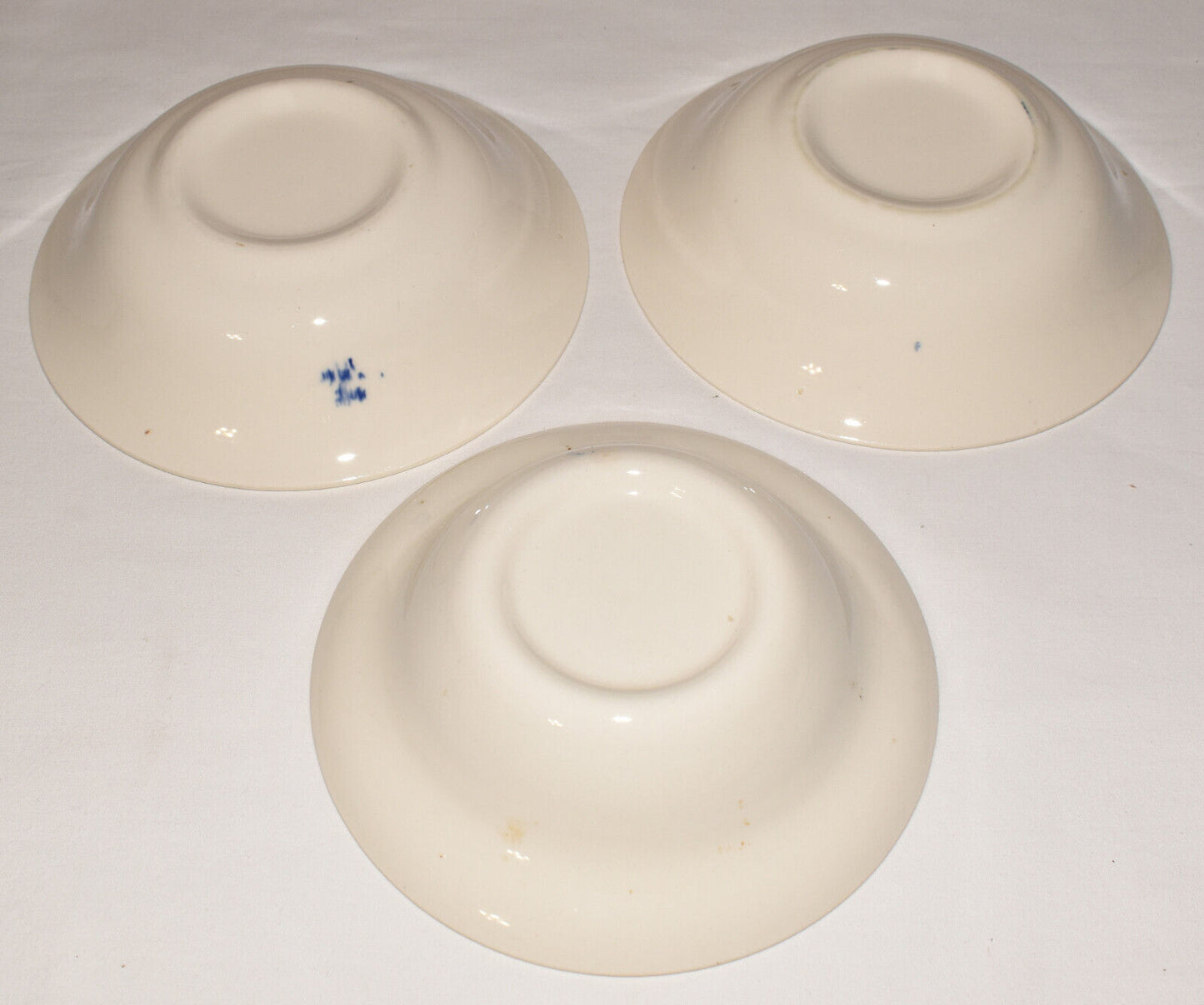 Vintage Blue Willow 6.5" Soup/Cereal Bowls Set of 3 Blue Transferware China Bowls