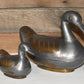 Vintage Hong Kong Duck Trinket Boxes Pewter with Brass Overlay Set of 2 Metal Boxes