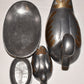 Vintage Hong Kong Duck Trinket Boxes Pewter with Brass Overlay Set of 2 Metal Boxes