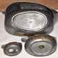 Vintage Hong Kong Duck Trinket Boxes Pewter with Brass Overlay Set of 3 Metal Boxes