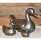 Vintage Hong Kong Duck Trinket Boxes Pewter with Brass Overlay Set of 3 Metal Boxes