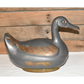 Vintage Hong Kong Large 14" Duck Trinket/Storage Box Pewter with Brass Overlay